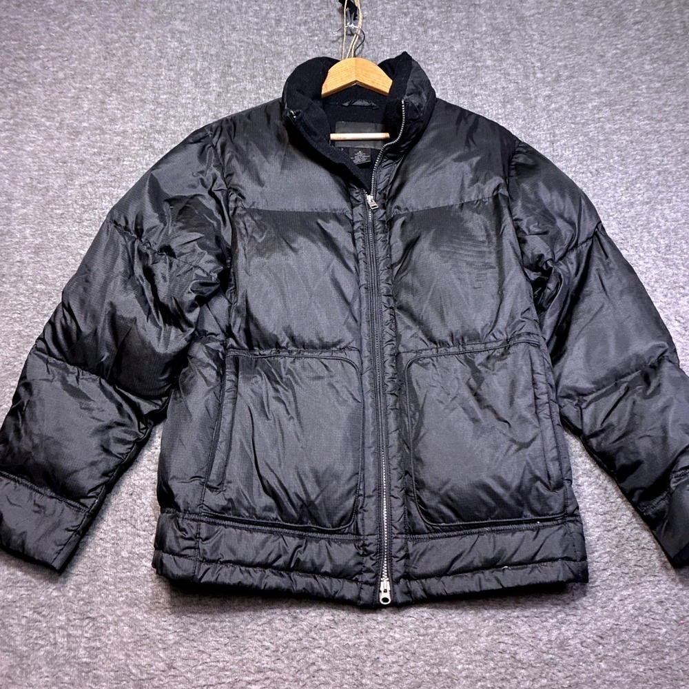 Express Puffer Jacket Mens Medium Black Vintage Down Insulated Quilted 00s